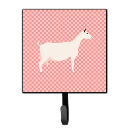 Carolines Treasures Saanen Goat Pink Check Leash or Key Holder BB7889SH4